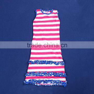 2015 boutique sexy girls and boys without dress bulk wholesale children frocks designs girls beachy stripe ruffle dress YW-033