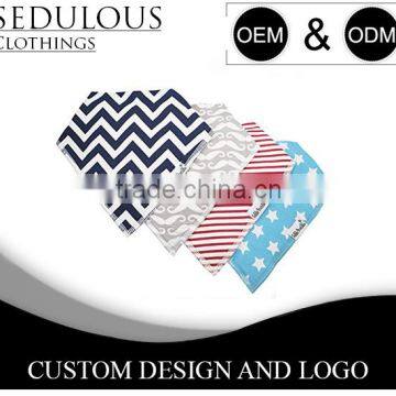 Toddlers Triangle Double Layers Bibs Cotton Plain Dyed With Custom Print and Plush Fleece Baby Bibs Soft Baby Bandana Bibs photo-4