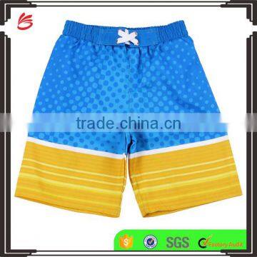 High Quality Customed Drawstring Waisted Bright Color Printing Boys Swimming Shorts