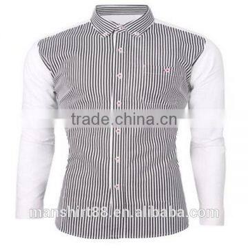 2016 New Wholesale Stylish Vertical Stripes Long Sleeve Button Down Custom Mens Casual Dress Shirts photo-3