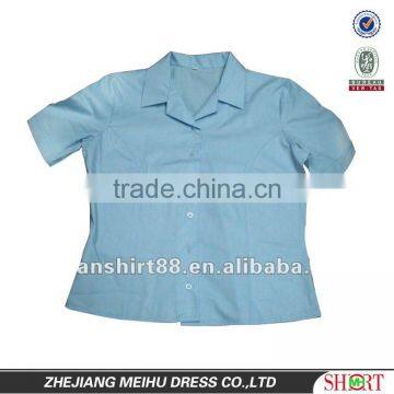 men's 100% cotton short sleeve light blue work shirt uniform