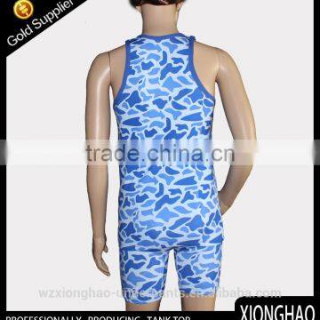 Organic Cotton Blank Gym Mens Stringer Singlet Wholesale With Round Neck photo-2