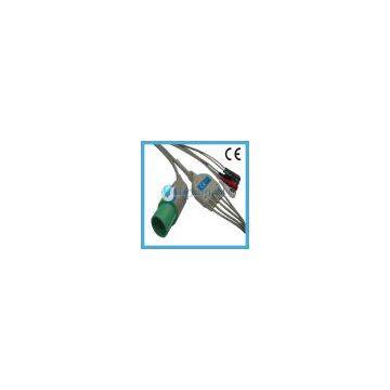 Nihon Kohden 5 lead ECG Cable with leadwires