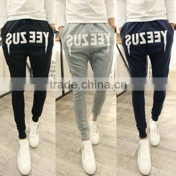 Men's Letter Printed Slim Harem Sport Pants Outdoor Jogger Trousers