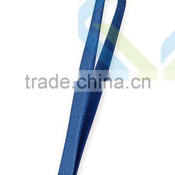 Best quality multicolor designed blue Color coated stainless tweezer/promotion gift eyebrow tweezer