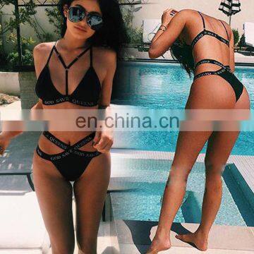 Black Cutout Crossed Wrapped 2pcs Bikini Swimsuit photo-5