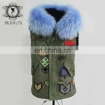 $225 Irisfox new arrival winter jacket luxury fox fur vest, warm duster coat