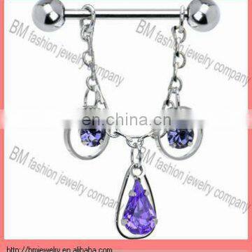 custom diamond chain nipple piercing body jewelry