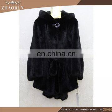 High Quality Black Fur Jacket New 100% Real Mink Fur Lady Coat Winter Coat Wholesales