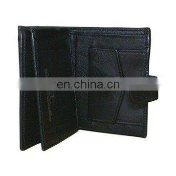 HMB-702A LEATHER BIFOLD WALLET BLACK HIGH QUALITY WALLETS MEN PURSES