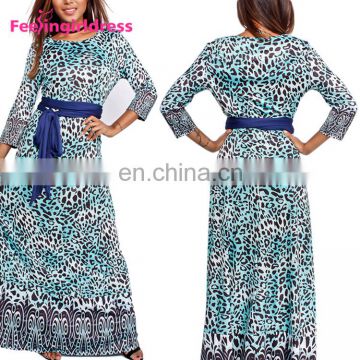 Wholesale Long Sleeve Floral India Maxi Dress For Fat Women