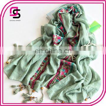 New Autumn Section of High-grade Viscose Elegant Breathable Thin Retro Embroidery Shawl Female Scarf