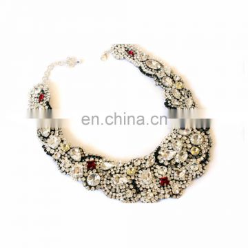 Aidocrystal Handmade fashion multi color rhinestone chocker statement necklace bead necklace women