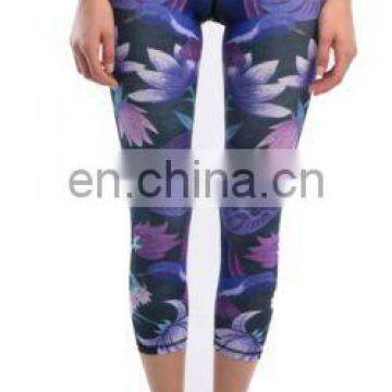 yoga wear lotus floral printed fitness gym workout women's pants