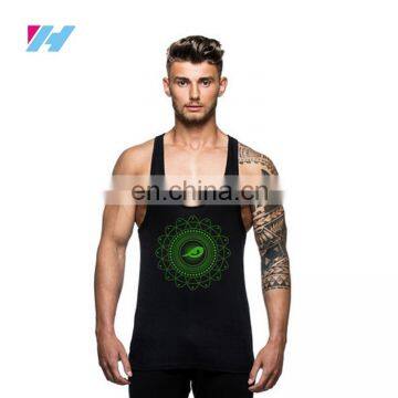 Trade Assurance Yihao 2015 Man Sports Gym Wear Printed Stringer Vest Tank Top