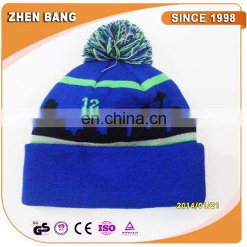 Your own design embriodery knit beanie acrylic Jacquard slouchy knitted beanie hat