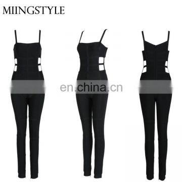 2017 oem one piece bodycon sexy bandage tight jumpsuit for women