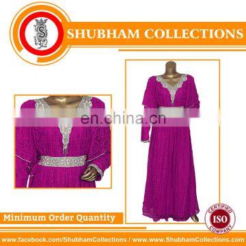 Latest Fashion Design Muslim Dress Stone Work Chiffon Kaftan For Women kaftan