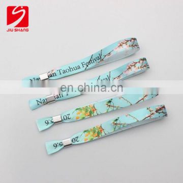 Custom Promotional Items Cheap Woven One Time fabric wristbands