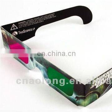 cheap custom branded logo paper anaglyph 3d movie glasses