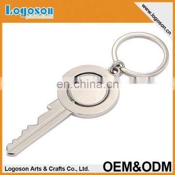 Fashion customized logo key shape metal key chain