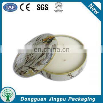 Round Metal Tin Candle Container