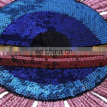Fancy Large Iron On Applique Beaded Sequin Globe Embroidery Patches For Clothing photo-3