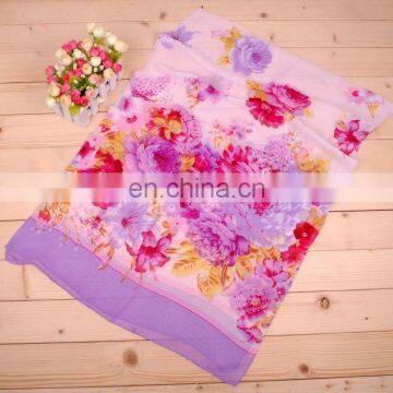 Fancy Floral Printed Polyester Scarfs and Stoles From China photo-4