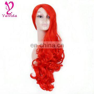 100% High Quality Heat Resistant Fiber Carnival Cosplay Wig Fashion Beautiful Christmas Party Wig Red Wig photo-4