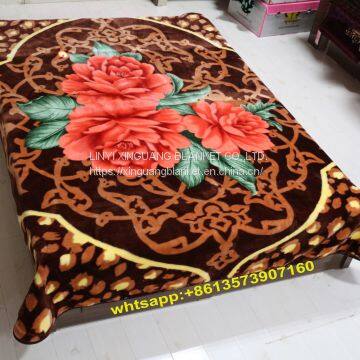 Span style raschel manta embessed design polyester mink blanket