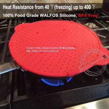 3 In 1 Kitchen Splatter Screen Silicone Oil Splatter Guard Guard Heat Insulation Cooling Mat For Frying Pan Screen Strainer