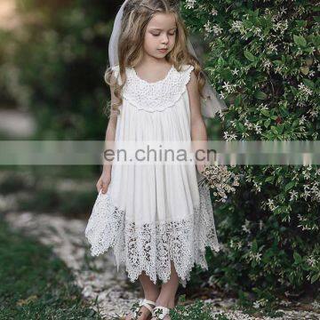 2019 summer girls new white lace cotton party tutu sundress baby girl princess dress kids clothes 1-5Y