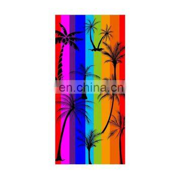 Promotion Custom Sand Free Soft Absorbent Quick Dry Print Coconut Tree Microfiber Beach Towel For Adult