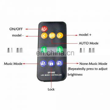 SP106E DC5-12V RF Remote LED Music Controller for WS2811 WS2812B 1903 Strip