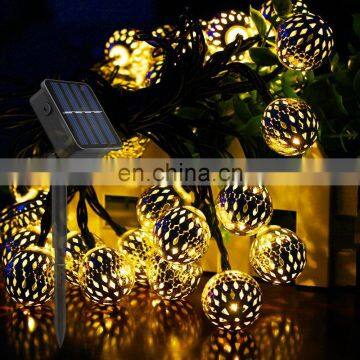 Solar String Lights Moroccan Ball 30 LED Globe Fairy Lantern Lamp Christmas Lighting