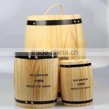 Pine Wooden Coffee Bean Packaging Barrel,Small Wood Keg