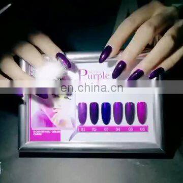 Queen Shining Soak Off Purple Hot Sale Purity oem 15 ml breathable led uv gel nail polish korea