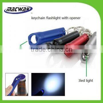 Aluminum waterproof gift mini keychain light bottle opener