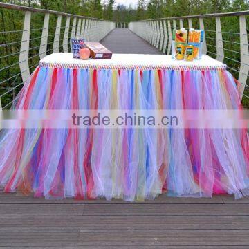Hot Sale New Customized Tutu Tableware Tulle Table Skirt Party Wedding Decorations Gift SD103