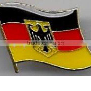 Custom design high quality cloisonne hard enamel filled Germany w Eagle World Flag Lapel Pin