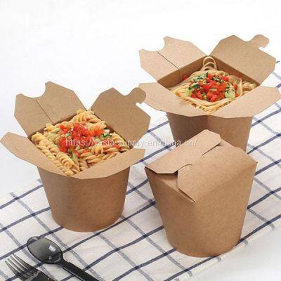 Eco Friendly Disposable Kraft Paper Food Packaging Boxes Pop Chicken Take Away Boxes for Restaurant photo-3