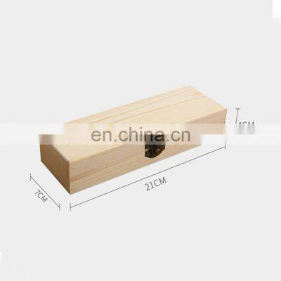 Wooden Flip Pencil Case Solid Wood Multifunctional Stationery Box Customized Wooden Pine Jewelry Packing Box photo-2