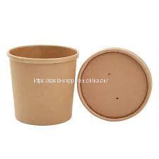 16 oz disposable bowls with lids kraft food storage paper soup bolws compostable soup containers