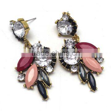 2015 Newest Design Colorful rhinestone women fashion earring stud jewelry