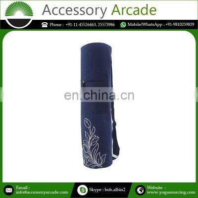 Wildlife Embroidered in Cotton Canvas Fabric With Private Label Yoga Mat Bag photo-5