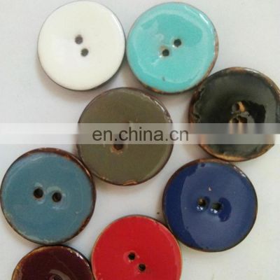 Sewing Flatback DIY Round 2 Holes enamel coconut shell buttons