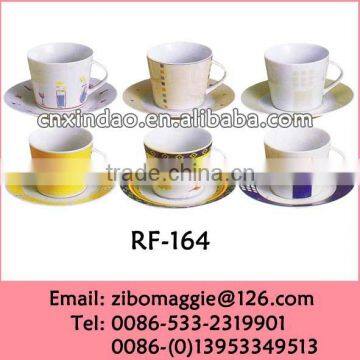 Popular Beautiful Wholesale Zibo Made Porcelain Promotion Water Cup Saucer for Kids