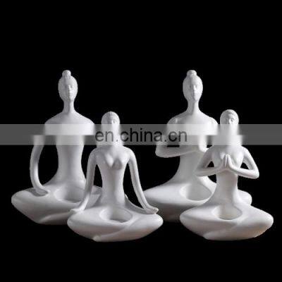 wholesale ceramic yoga character candlestick for yoga studio opened gifts home furnishing living room accessories