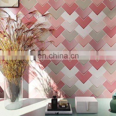 Heart-shaped colorful bathroom entrance background wall shaped tiles