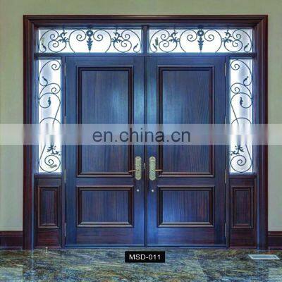 Modern Double Entrance Wooden Door Exterior Solid Wood Gates Front Entry Doors